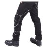 Men Gothic Pant Threads Pant Black Punk EMO D Ring Zip Straps Pant